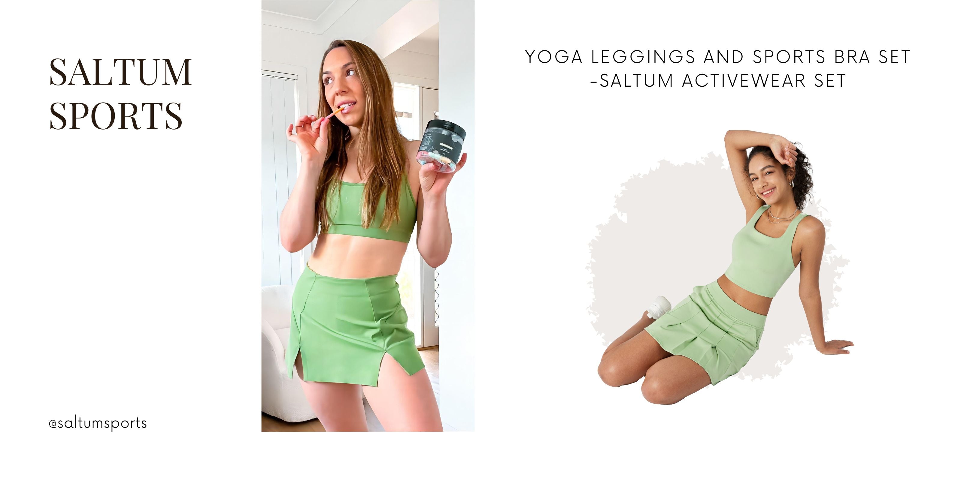 Yoga Leggings And Sports Bra Set - Saltum Activewear Set