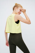 Women Workout High Neck Sleeveless Cropped Tank Tops Shirts