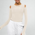 Cold Shoulder Long Sleeve for Women with Thumb Hole