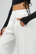 Women's Wide Leg Comfy Drawstring Loose Workout Sweatpants with Pockets