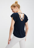 Women's Relaxed-Fit Cross Back Short-Sleeve T-Shirt