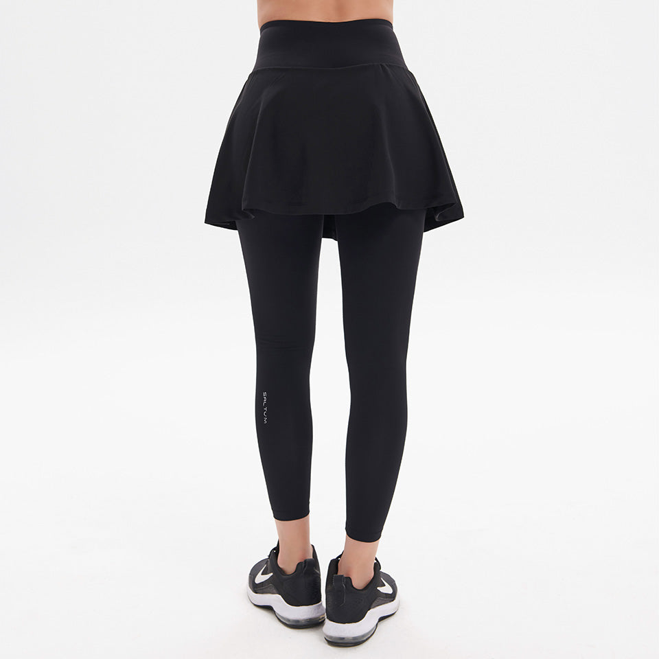 2-in-1 Black Leggings and Short skirt