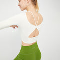 Long Sleeve Workout Yoga Sports crop tops