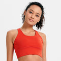 Cross Back Strappy Workout Bras-crimson red