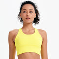 Cross Back Strappy Workout Bras-fluorescent yellow